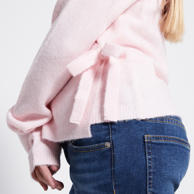 Wrap knit sweater "Bettan" Pink 3
